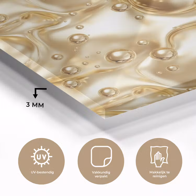 Vloeibaar - Druppels - Goud plexiglas 5mm klein 11 -sfeer2