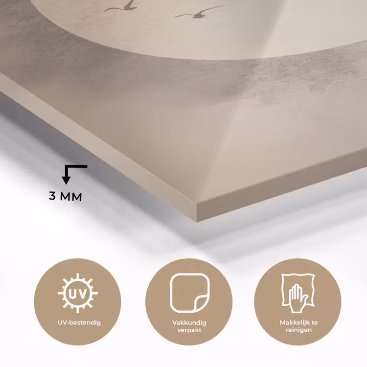 Vogel - Beige - Japandi plexiglas 5mm klein -sfeer2