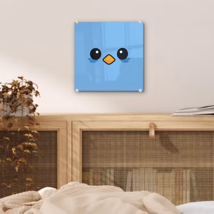 Vogel - Blauw - Eenvoudig plexiglas 5mm klein -sfeer4