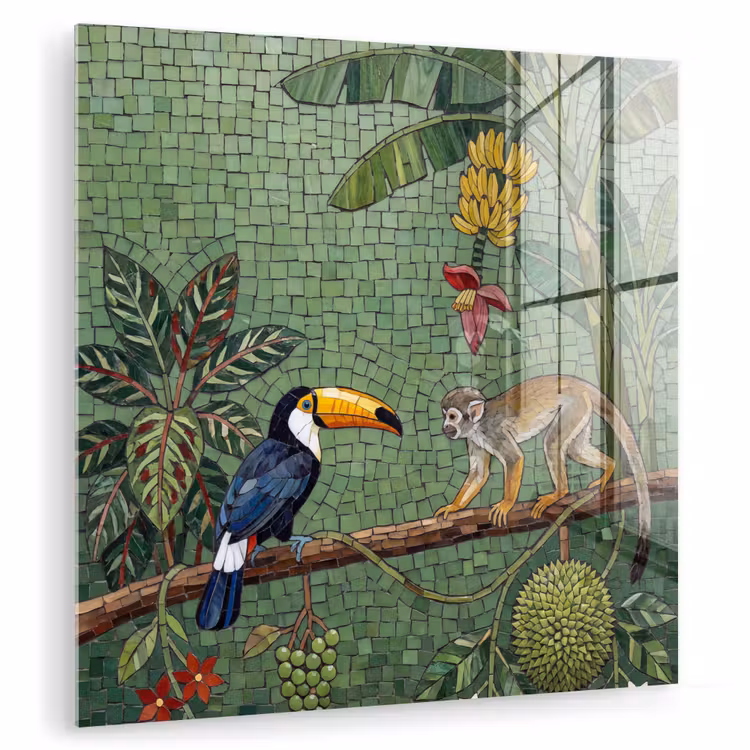 Vogel - Dier - Jungle - Mozaïek - Natuur plexiglas 5mm klein -zzzproduct_nieuw