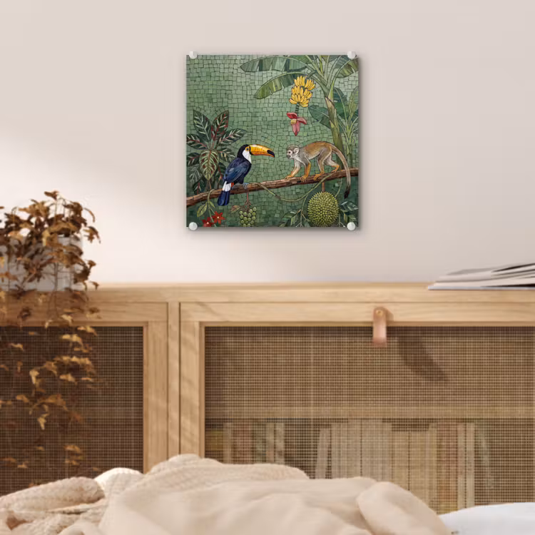 Vogel - Dier - Jungle - Mozaïek - Natuur plexiglas 5mm klein -sfeer4