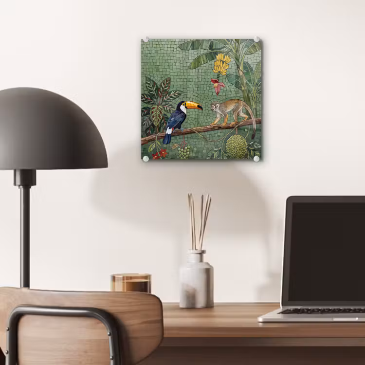 Vogel - Dier - Jungle - Mozaïek - Natuur plexiglas 5mm klein -sfeer6