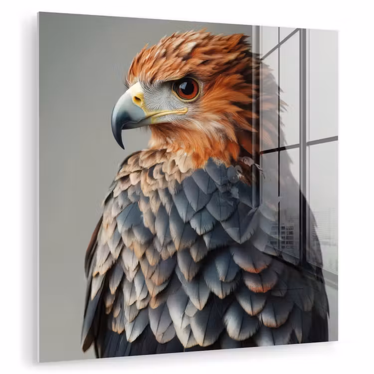 Vogel - Realistisch - Veren - Bruin plexiglas 5mm klein -zzzproduct_nieuw