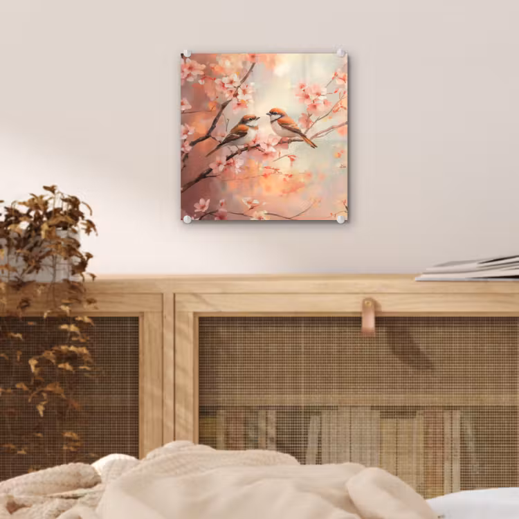 Vogels - Romantic - Bloesemtak plexiglas 5mm klein -sfeer4