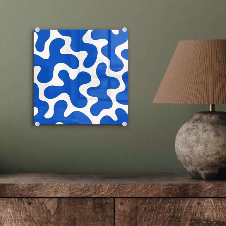 Vormen - Abstract - Blauw - Golven plexiglas 5mm klein -sfeer3
