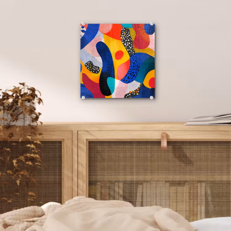 Vormen - Abstract - Stippels - Blauw plexiglas 5mm klein -sfeer4