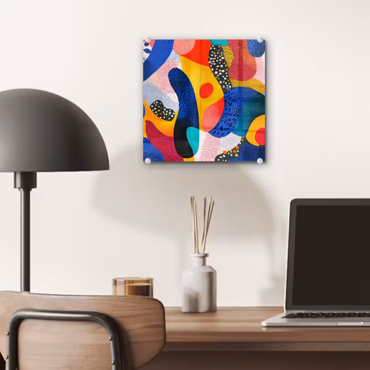 Vormen - Abstract - Stippels - Blauw plexiglas 5mm klein -sfeer6