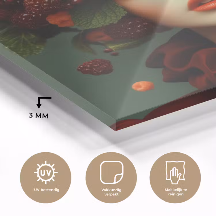 Vrouw - Aardbeien - Frambozen - Bramen - Bessen plexiglas 5mm klein -sfeer2