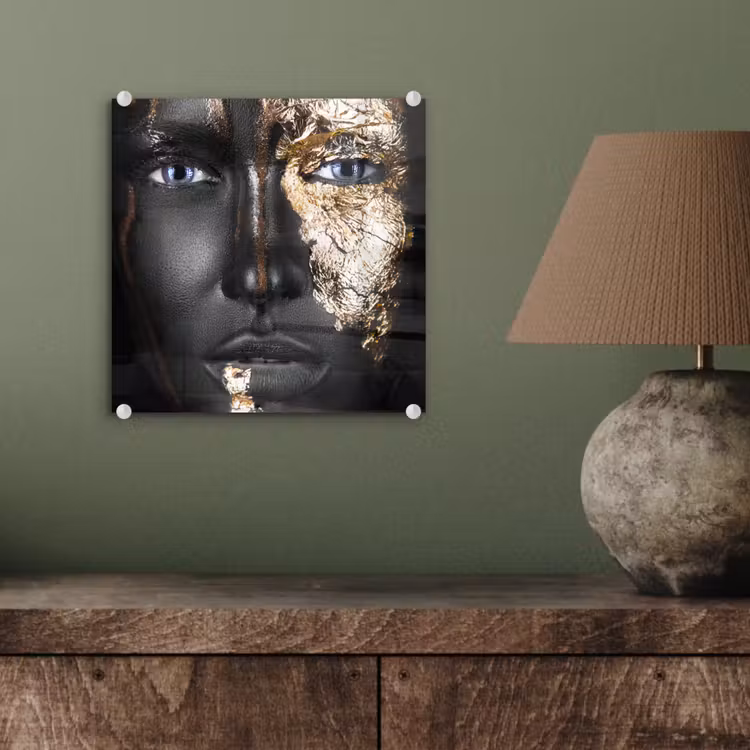 Vrouw - Bladgoud - Zwart - Goud - Luxe plexiglas 5mm klein -sfeer3