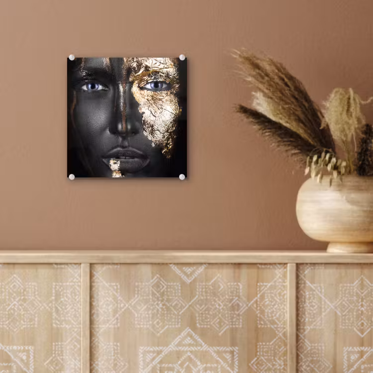Vrouw - Bladgoud - Zwart - Goud - Luxe plexiglas 5mm klein -sfeer5