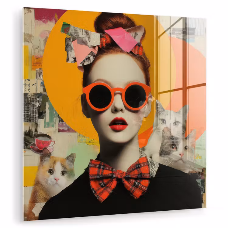 Vrouw - Bril - Strik - Retro plexiglas 5mm klein -zzzproduct_nieuw