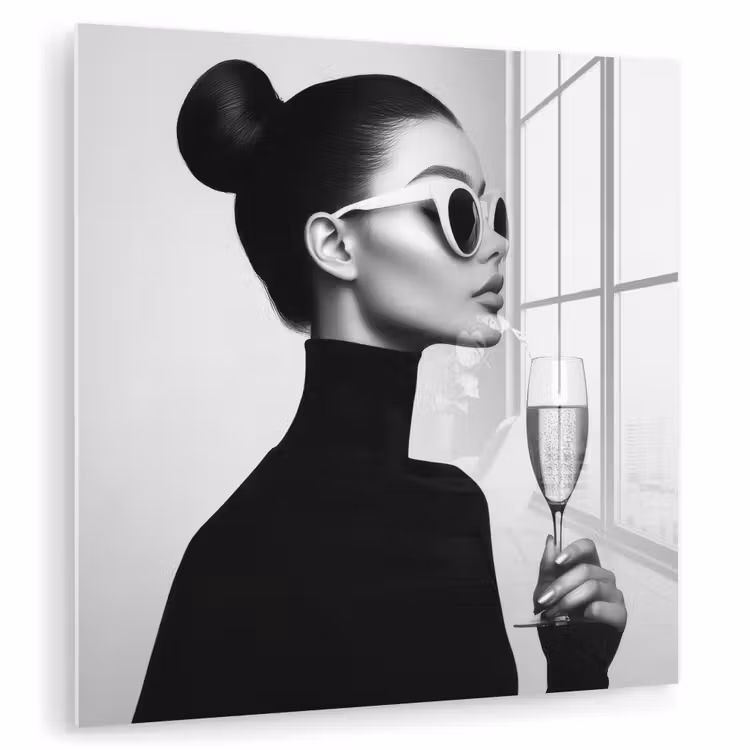 Vrouw - Champagne - Modern plexiglas 5mm klein -zzzproduct_nieuw