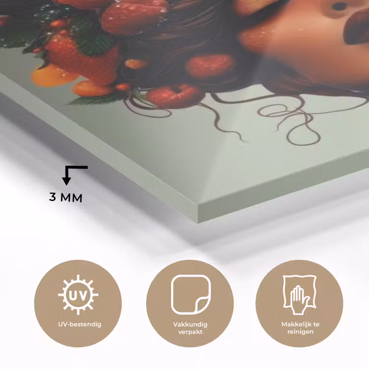 Vrouw - Chocolade - Frambozen - Aardbeien - Koekjes plexiglas 5mm klein -sfeer2
