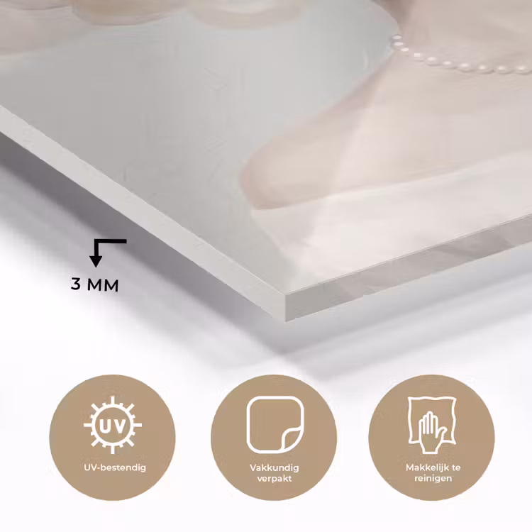 Vrouw - Cirkels - Beige plexiglas 5mm klein -sfeer2