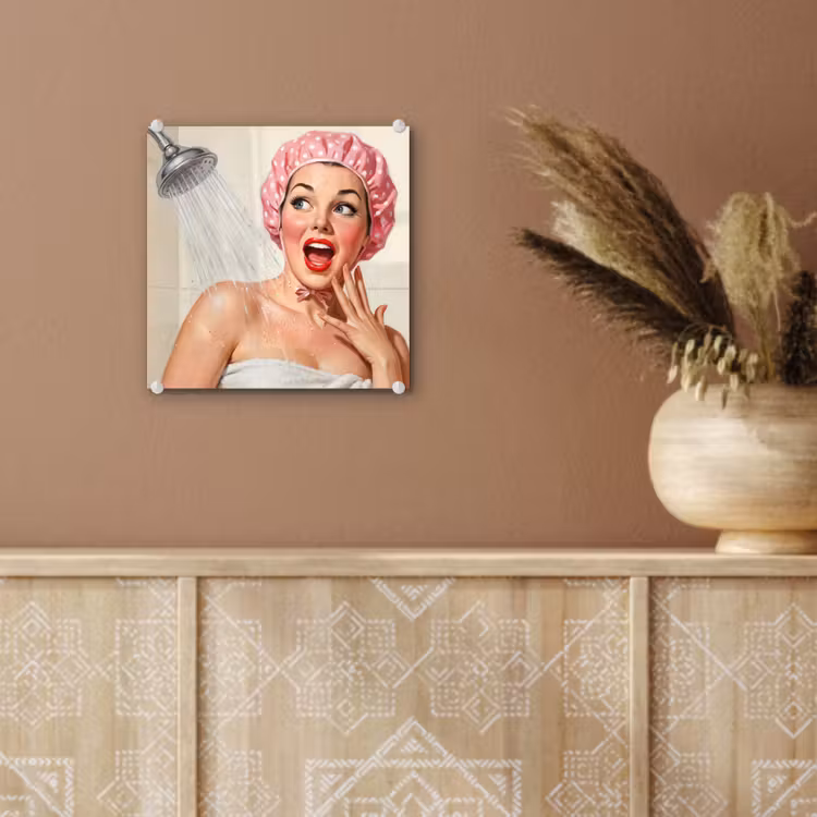 Vrouw - Douche - Roze plexiglas 5mm klein -sfeer5