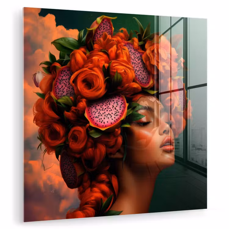 Vrouw - Drankenfruit - Rozen plexiglas 5mm klein -zzzproduct_nieuw
