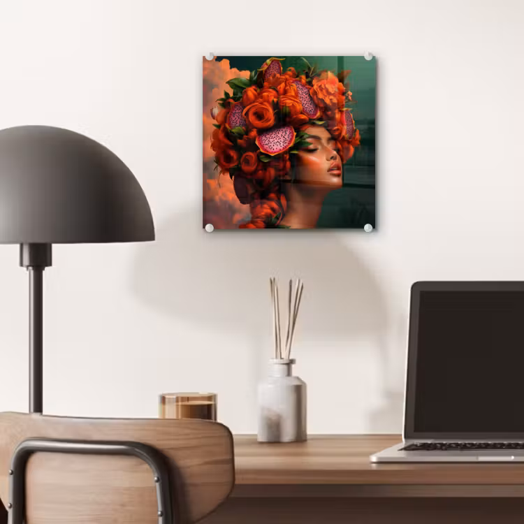 Vrouw - Drankenfruit - Rozen plexiglas 5mm klein -sfeer6