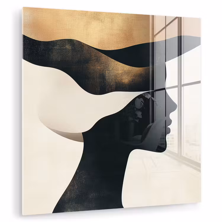 Vrouw - Golven - Zwart plexiglas 5mm klein -zzzproduct_nieuw