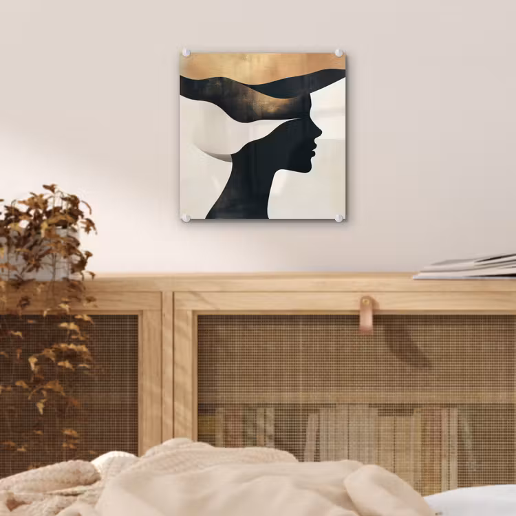 Vrouw - Golven - Zwart plexiglas 5mm klein -sfeer4