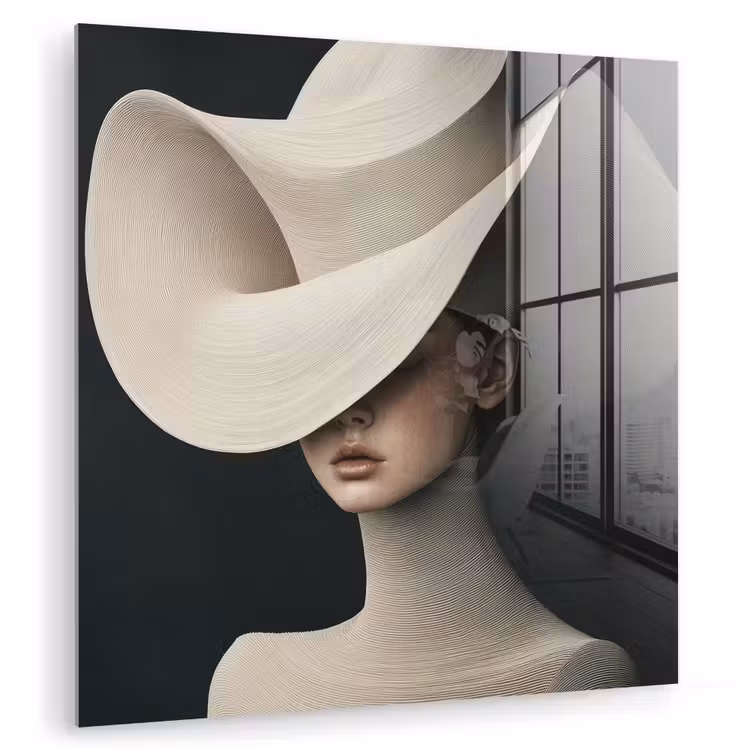 Vrouw - Golvende - Hoed plexiglas 5mm klein -zzzproduct_nieuw