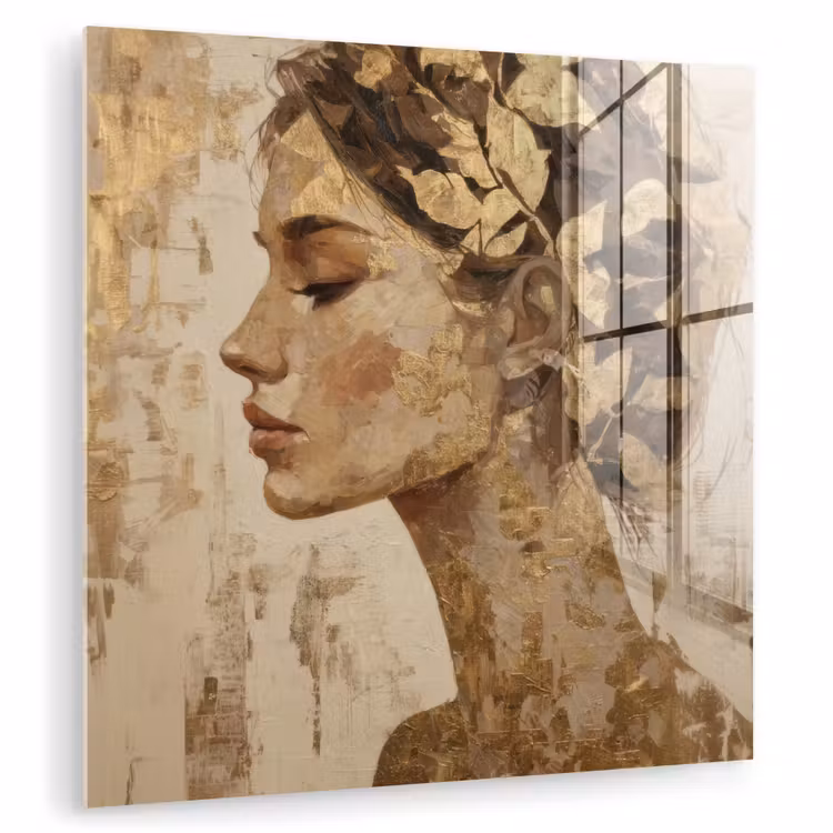 Vrouw - Goud - Abstract - Textuur plexiglas 5mm klein -zzzproduct_nieuw