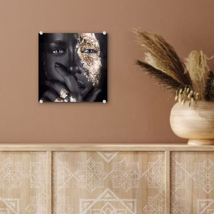 Vrouw - Goud - Zwart - Schmink - Luxe plexiglas 5mm klein -sfeer5