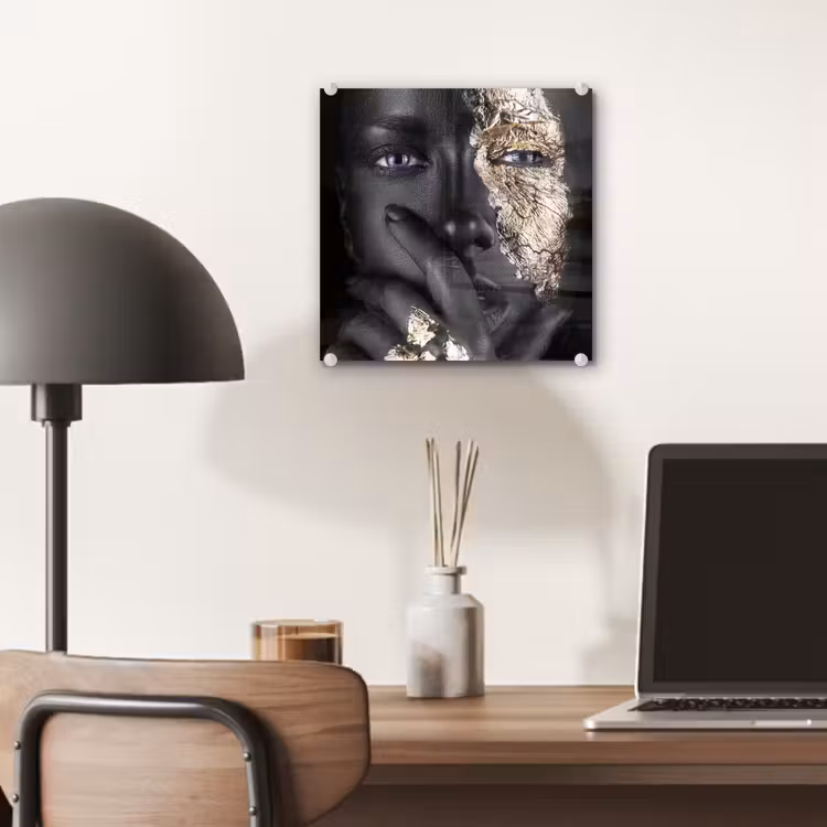 Vrouw - Goud - Zwart - Schmink - Luxe plexiglas 5mm klein -sfeer6