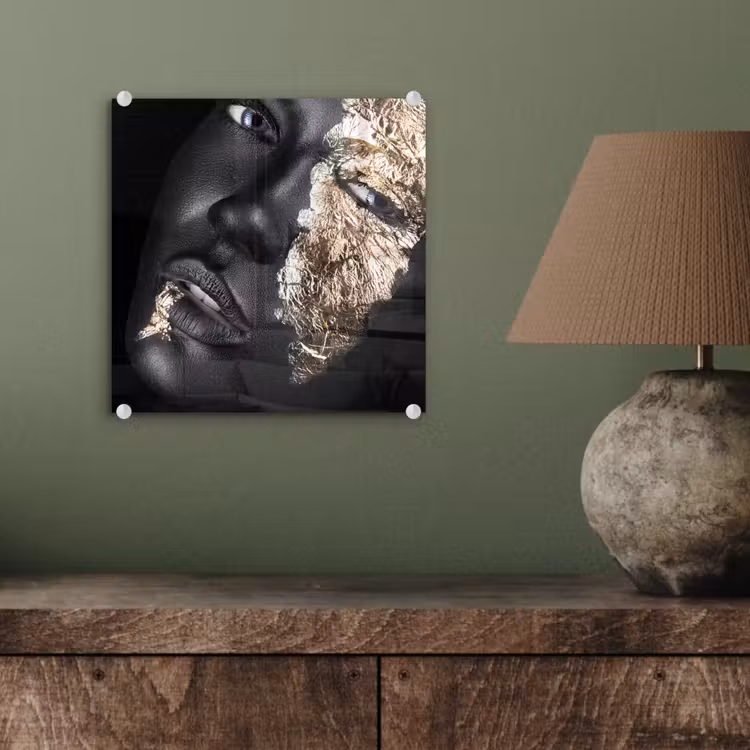 Vrouw - Goud - Zwart - Verf - Luxe plexiglas 5mm klein -sfeer3