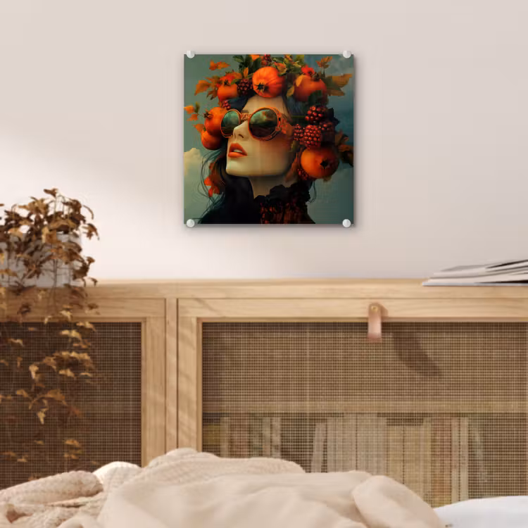 Vrouw - Granaatappel - Herfst - Zonnebril plexiglas 5mm klein -sfeer4