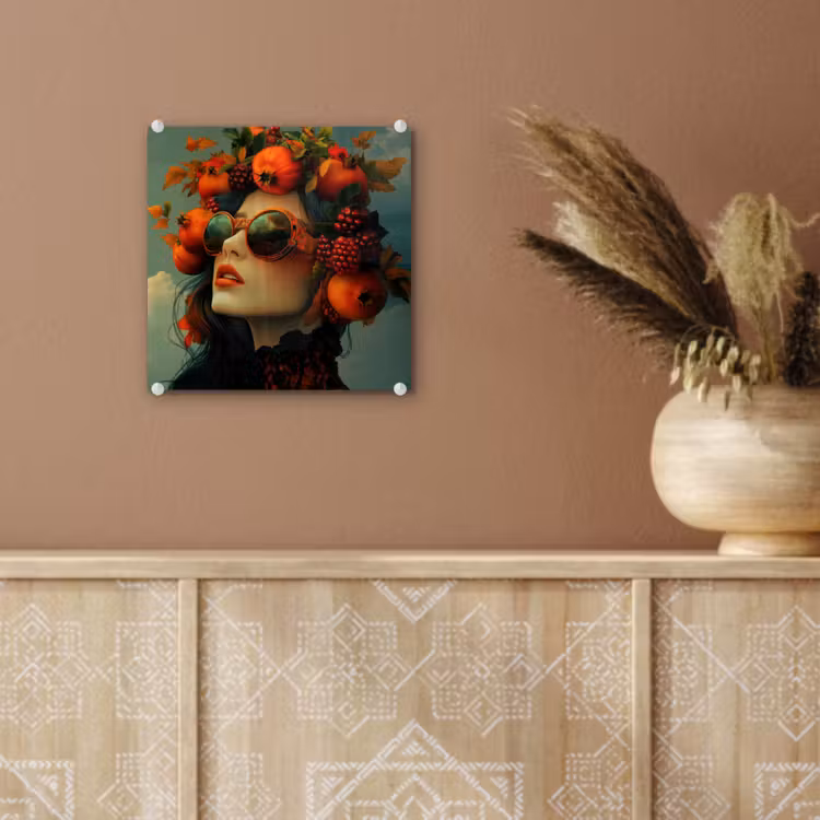 Vrouw - Granaatappel - Herfst - Zonnebril plexiglas 5mm klein -sfeer5