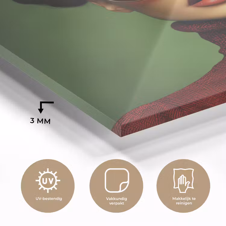 Vrouw - Groen - Bril - Aesthetic - Modern plexiglas 5mm klein -sfeer2