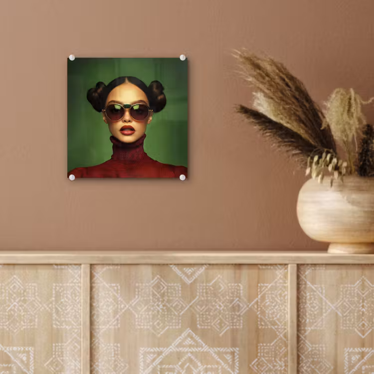 Vrouw - Groen - Bril - Aesthetic - Modern plexiglas 5mm klein -sfeer5
