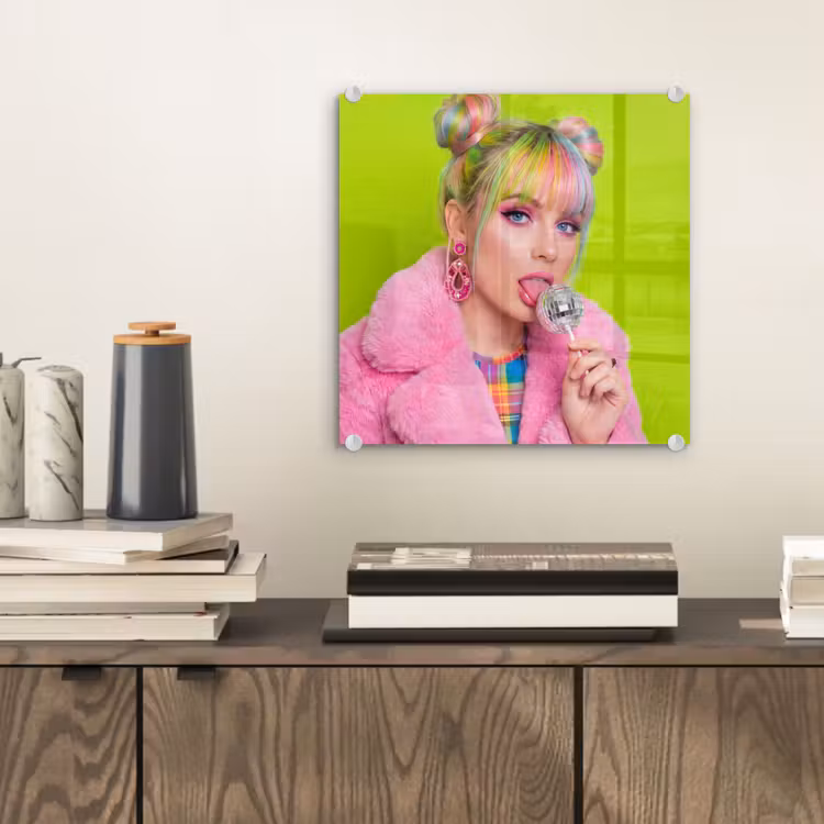 Vrouw - Kleurrijk haar - Pop art - Modern - Levendig plexiglas 5mm klein -sfeer1