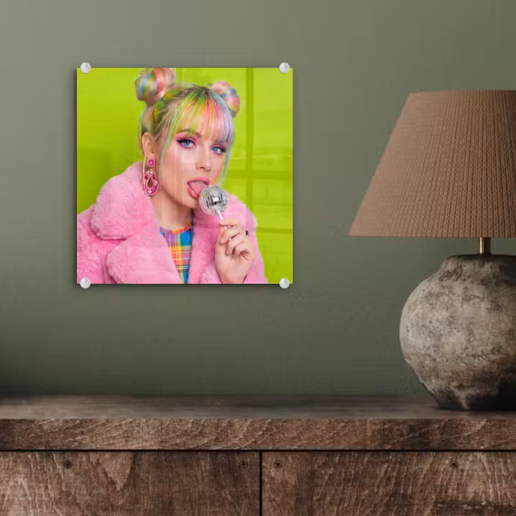 Vrouw - Kleurrijk haar - Pop art - Modern - Levendig plexiglas 5mm klein -sfeer3