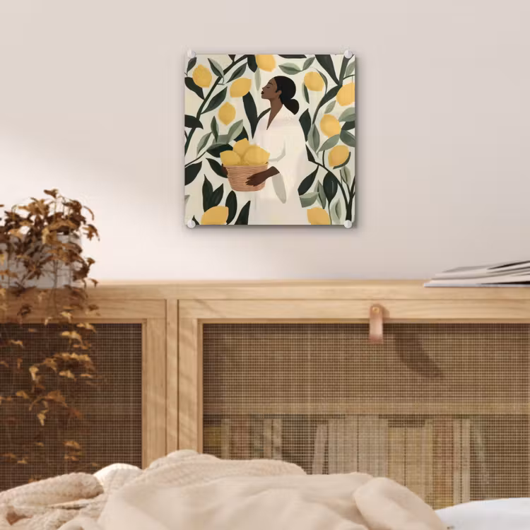 Vrouw - Mand - Citroenen - Bladeren plexiglas 5mm klein -sfeer4