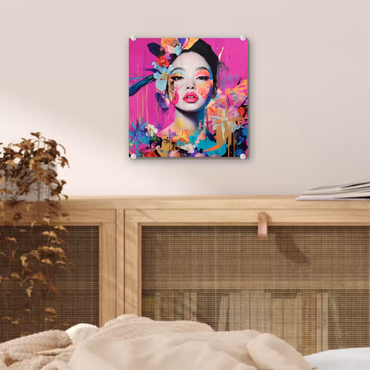 Vrouw - Portret - Abstract - Paars plexiglas 5mm klein -sfeer4