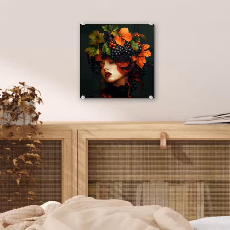 Vrouw - Rood - Groen - Druiven plexiglas 5mm klein -sfeer4