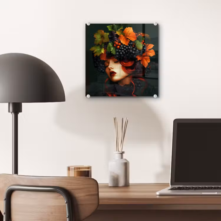 Vrouw - Rood - Groen - Druiven plexiglas 5mm klein -sfeer6