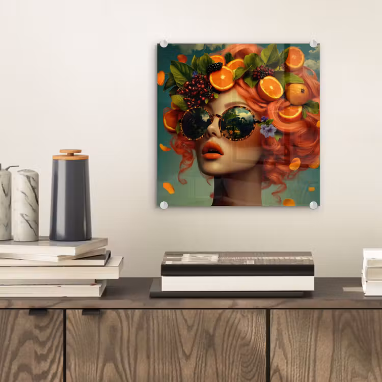 Vrouw - Sinaasappel - Bessen - Oranje plexiglas 5mm klein -sfeer1