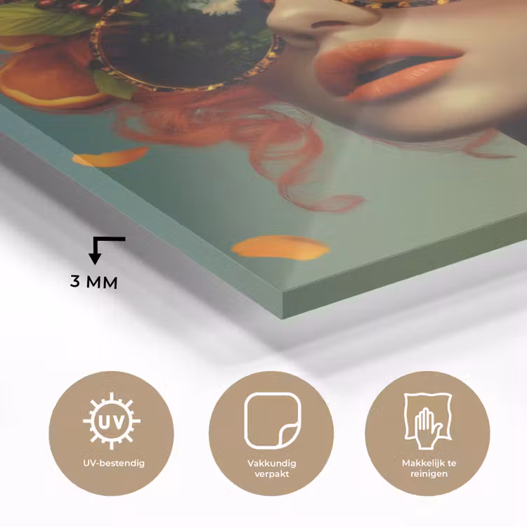 Vrouw - Sinaasappel - Bessen - Oranje plexiglas 5mm klein -sfeer2
