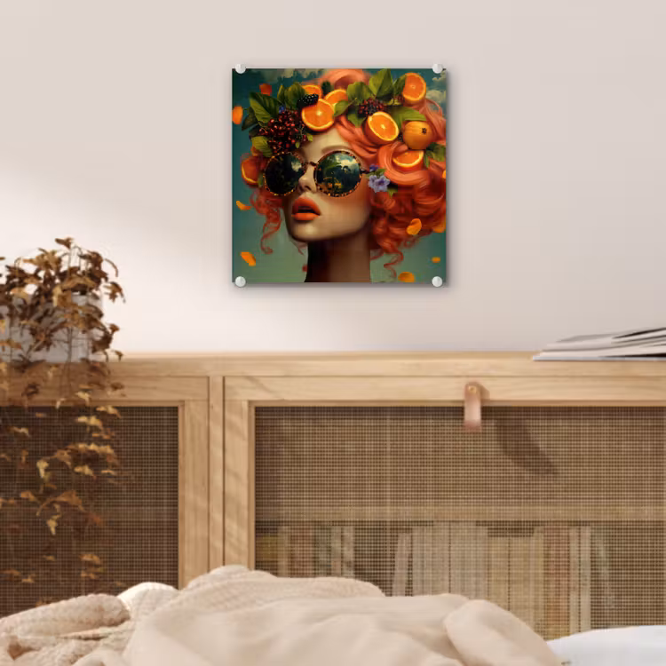 Vrouw - Sinaasappel - Bessen - Oranje plexiglas 5mm klein -sfeer4