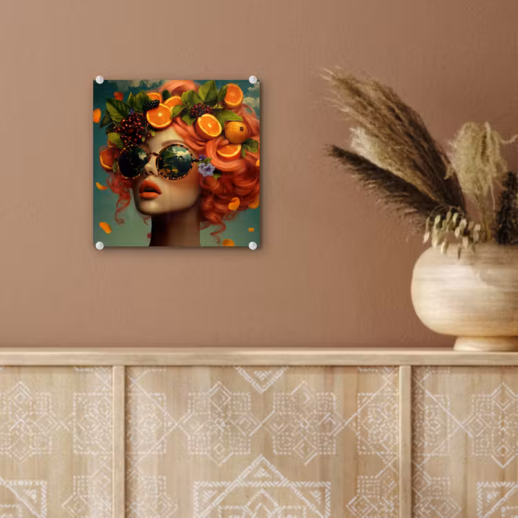 Vrouw - Sinaasappel - Bessen - Oranje plexiglas 5mm klein -sfeer5