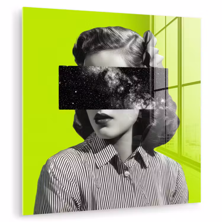 Vrouw - Sterrenhemel - Groen plexiglas 5mm klein -zzzproduct_nieuw