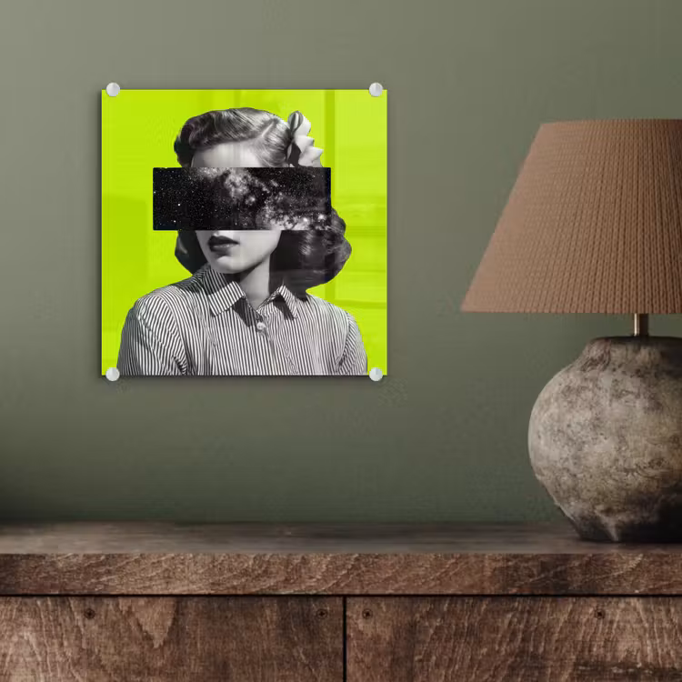 Vrouw - Sterrenhemel - Groen plexiglas 5mm klein -sfeer3