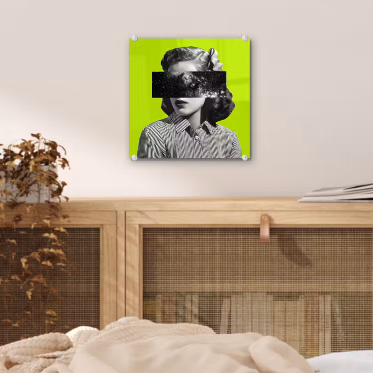 Vrouw - Sterrenhemel - Groen plexiglas 5mm klein -sfeer4