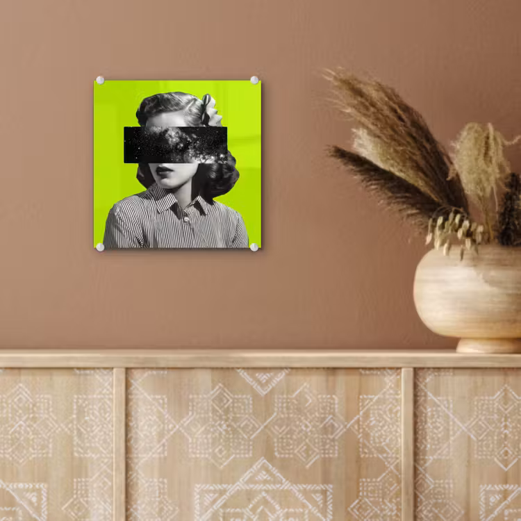 Vrouw - Sterrenhemel - Groen plexiglas 5mm klein -sfeer5