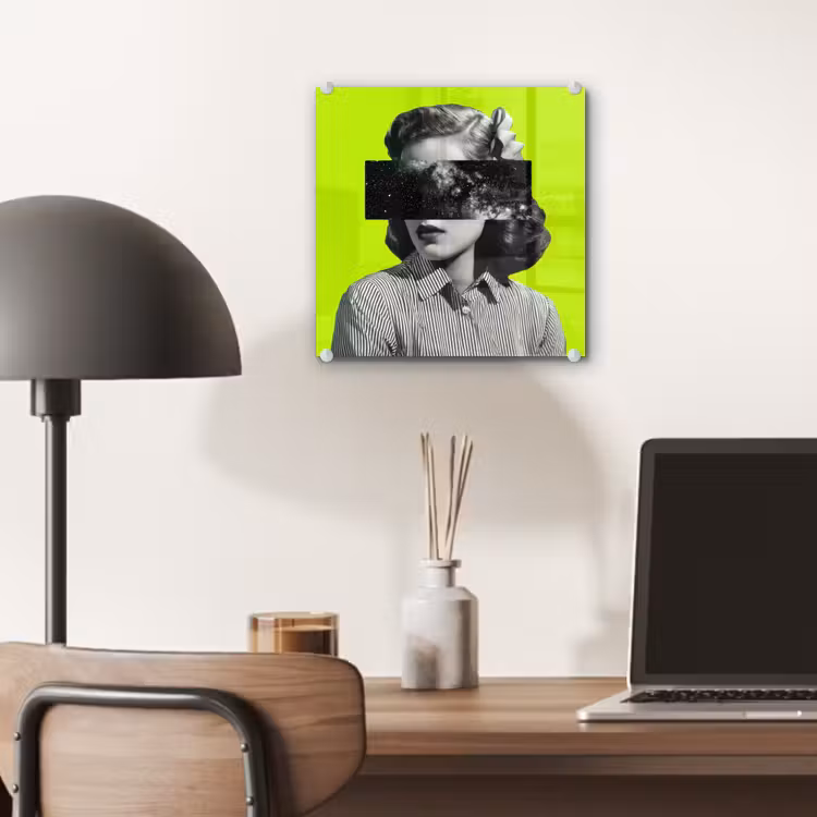 Vrouw - Sterrenhemel - Groen plexiglas 5mm klein -sfeer6
