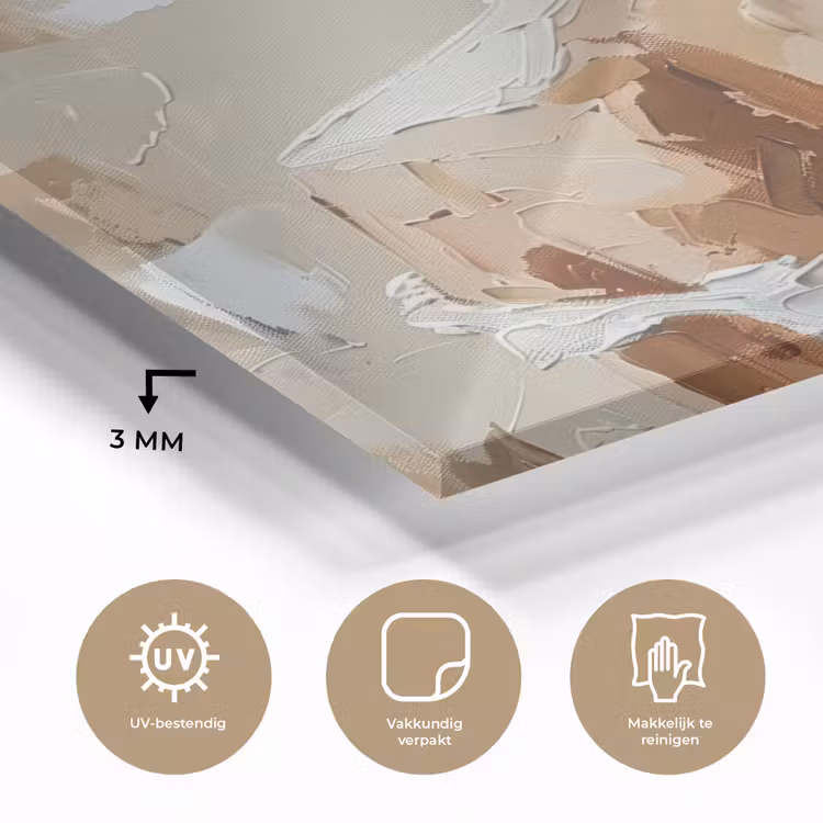 Vrouw - Verf - Abstract - Beige - Modern plexiglas 5mm klein -sfeer2