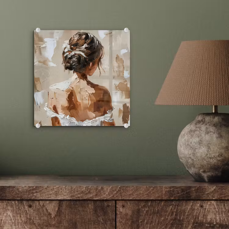 Vrouw - Verf - Abstract - Beige - Modern plexiglas 5mm klein -sfeer3