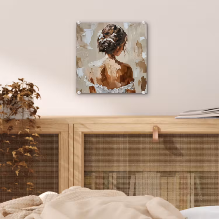 Vrouw - Verf - Abstract - Beige - Modern plexiglas 5mm klein -sfeer4